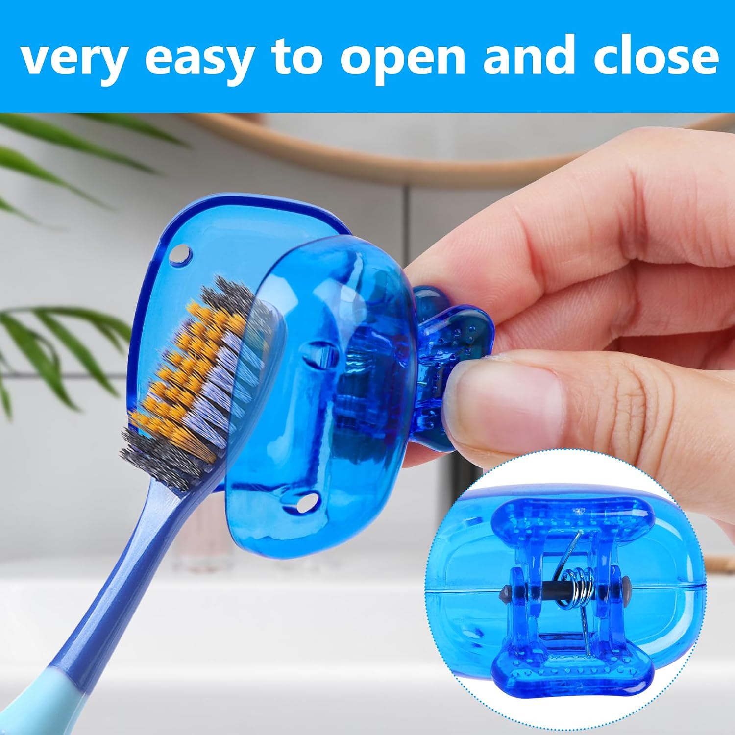4 Pack Toothbrush Covers, Portable Plastic Toothbrush Head Case for Travel, Business, Camping, School, Home