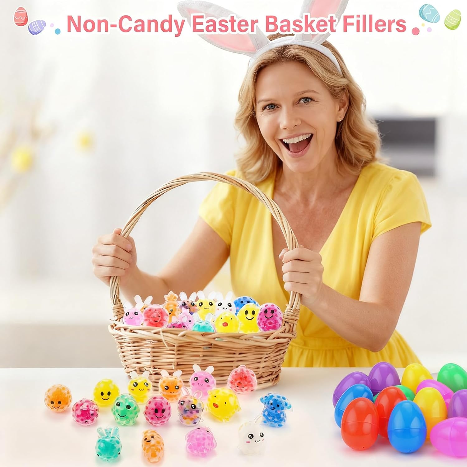 Easter Egg Fillers – 16 Pcs Mini Squishy Stress Balls for Adults, Easter Basket Stuffers Party Favors, Fidget Toy Stress Relief Toys for Mini Eggs