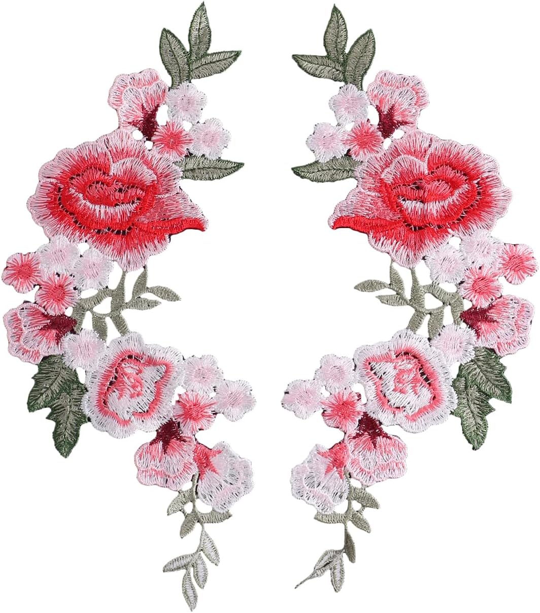 Iron on Patches for Clothes, 2 Pieces 1 Pairs Embroidered