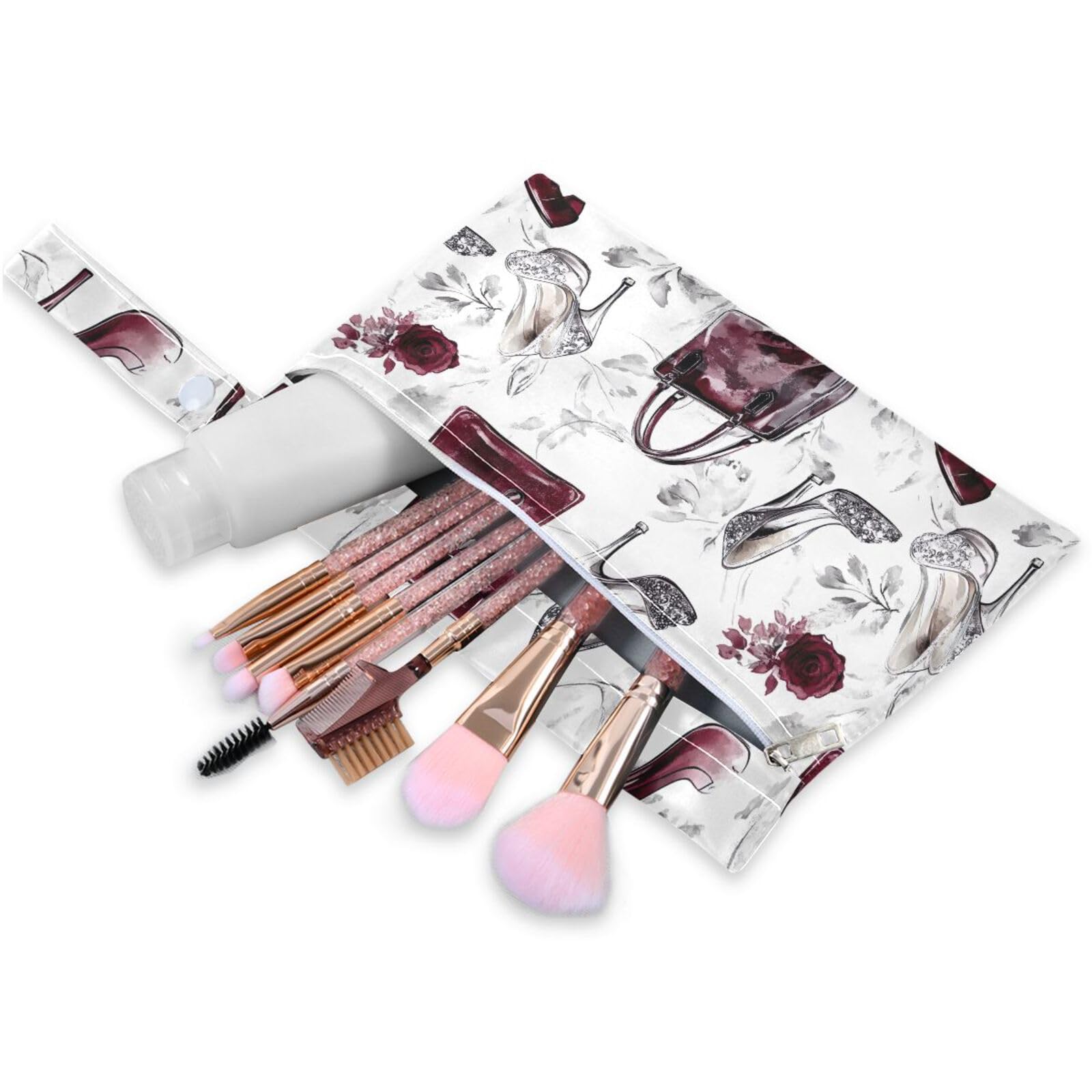 Coikll Wet Dry Bags for Cloth Diaper 2 Pack Waterproof Yoga Gym Bag for Swimsuit Wet Clothes Baby Items-?High Heels and Roses?