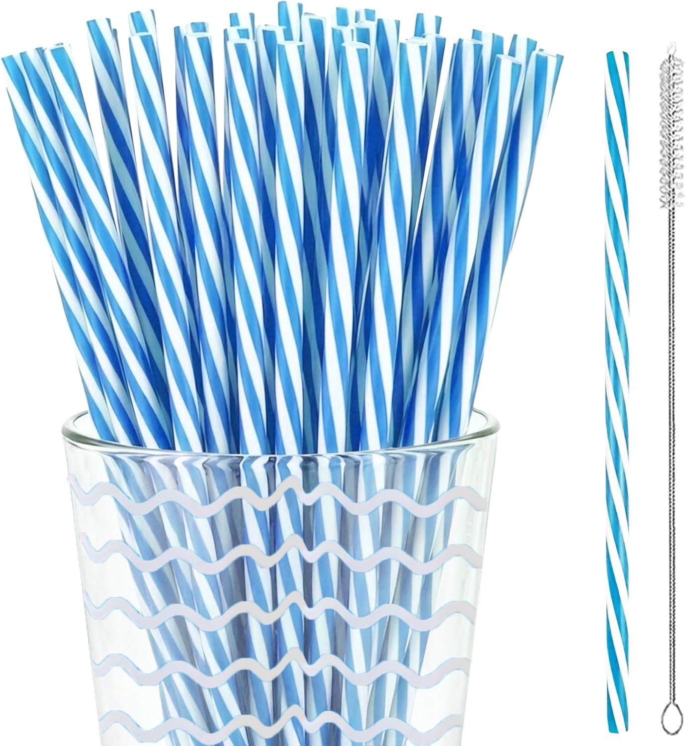 50 Reusable Drinking Straws for Summer Beach Pool Birthday Party Supplies