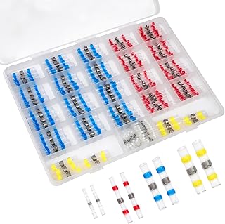 VIPITH 250PCS Solder Seal Wire Connectors,Solder Seal Butt Terminal Kit Waterproof Heat Shrink Electrical Wire Terminals Insulated Solder Butt Connector for Automotive Marine Boat Wire Butt Splice