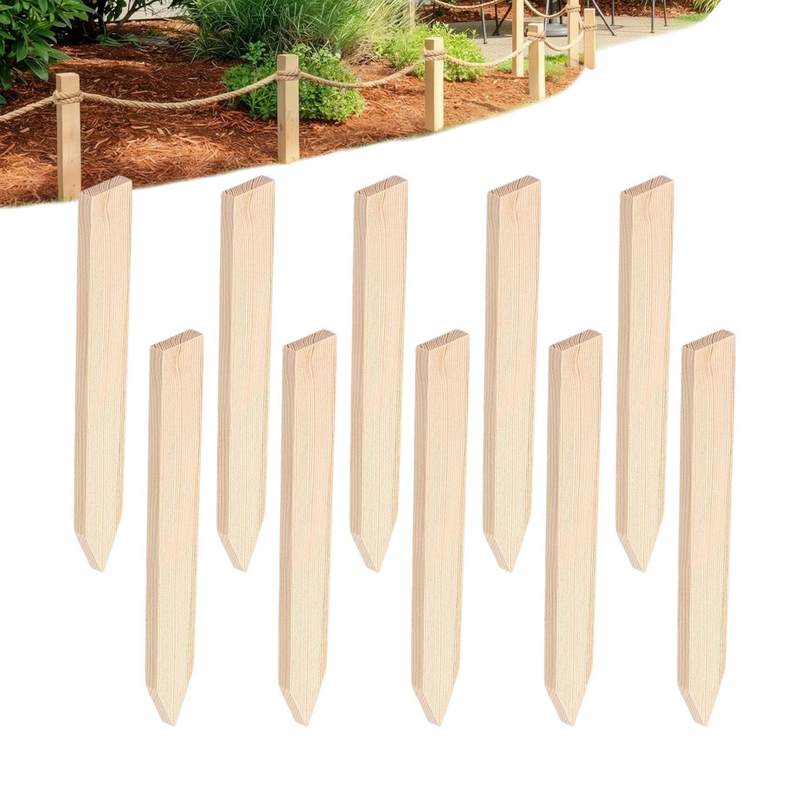 Piquets de jardin en bois marqueurs rustiques pour délimitation