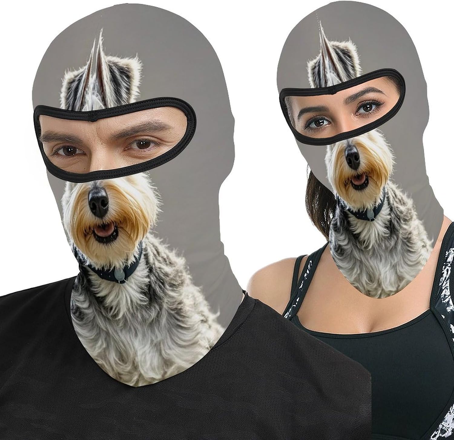 Animal Schnauzer Dog Balaclava Face Mask for Men Women | Windproof Motorcycle Neck Gaiter Full Face Cover, Warmer Ski Mask, Breathable UV Protection Full Face Mask for Outdoor Sports