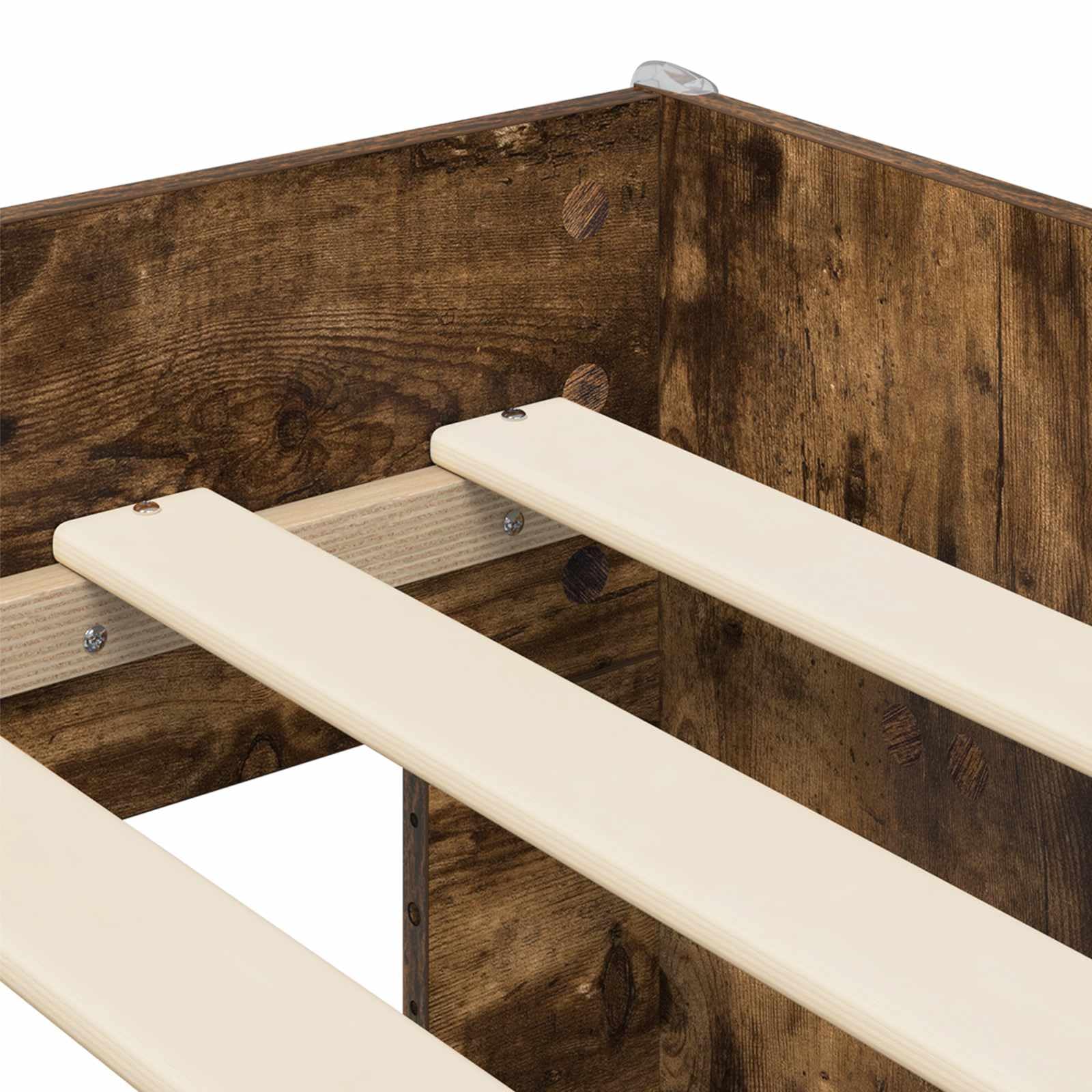 Struttura letto a soppalco con scrivania in legno di rovere Artisan, stabile letto a soppalco con scrivania integrata per camera da letto e home office, rete a doghe inclusa
