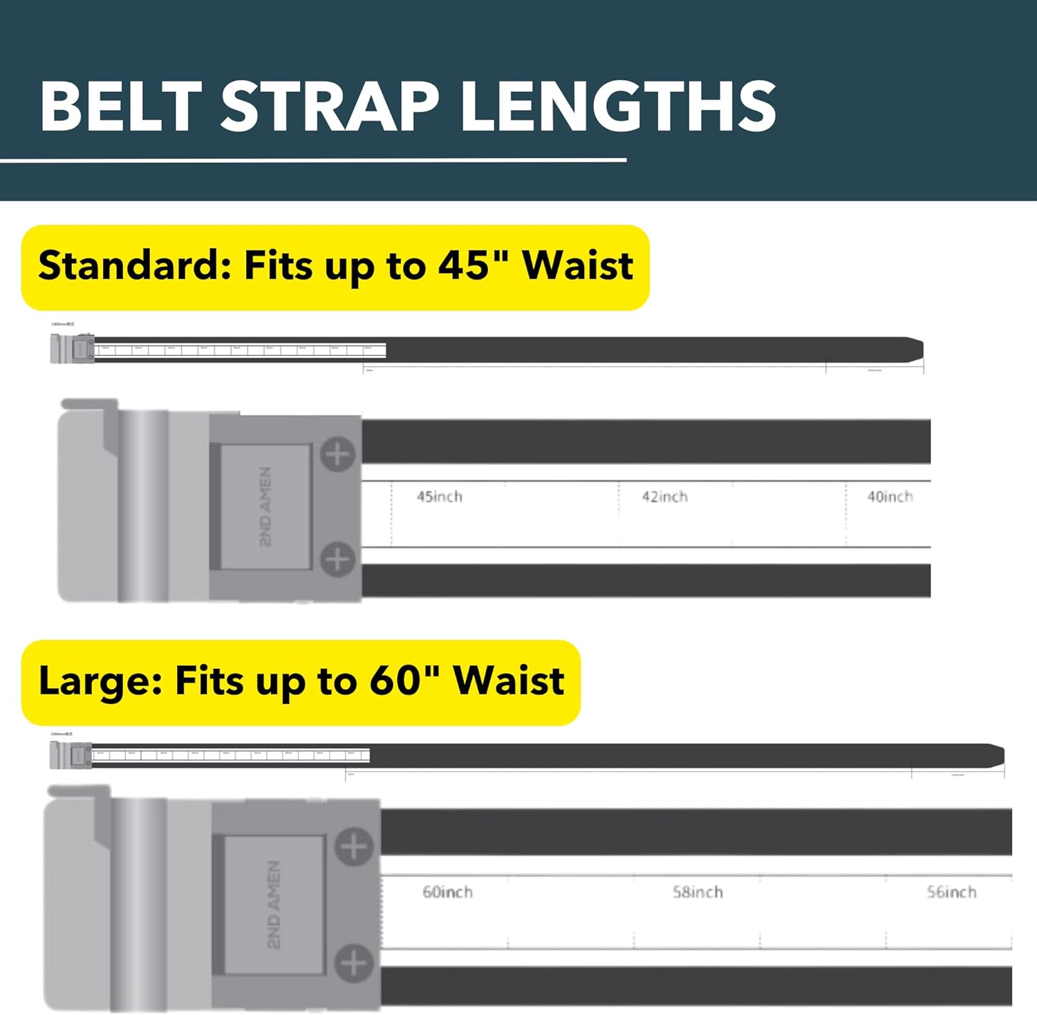 2ND AMEN Tactical Belt for Men - Military Hiking Nylon Gun Belt, Perfect Battle Belt for Men, 1.5" EDC Belt for Everyday Use