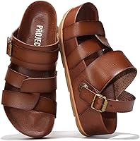 Project Cloud Women's Strappy Platform Wedge Sandals - Plush Soft Insole, Non-Slip Sole, Lightweight Vegan Leather (Proud)