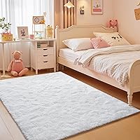 Vista 28 de junovo Alfombra de área lavable y antideslizante, alfombras de área pequeñas y esponjosas, alfombra peluda para sala de estar, alfombra suave