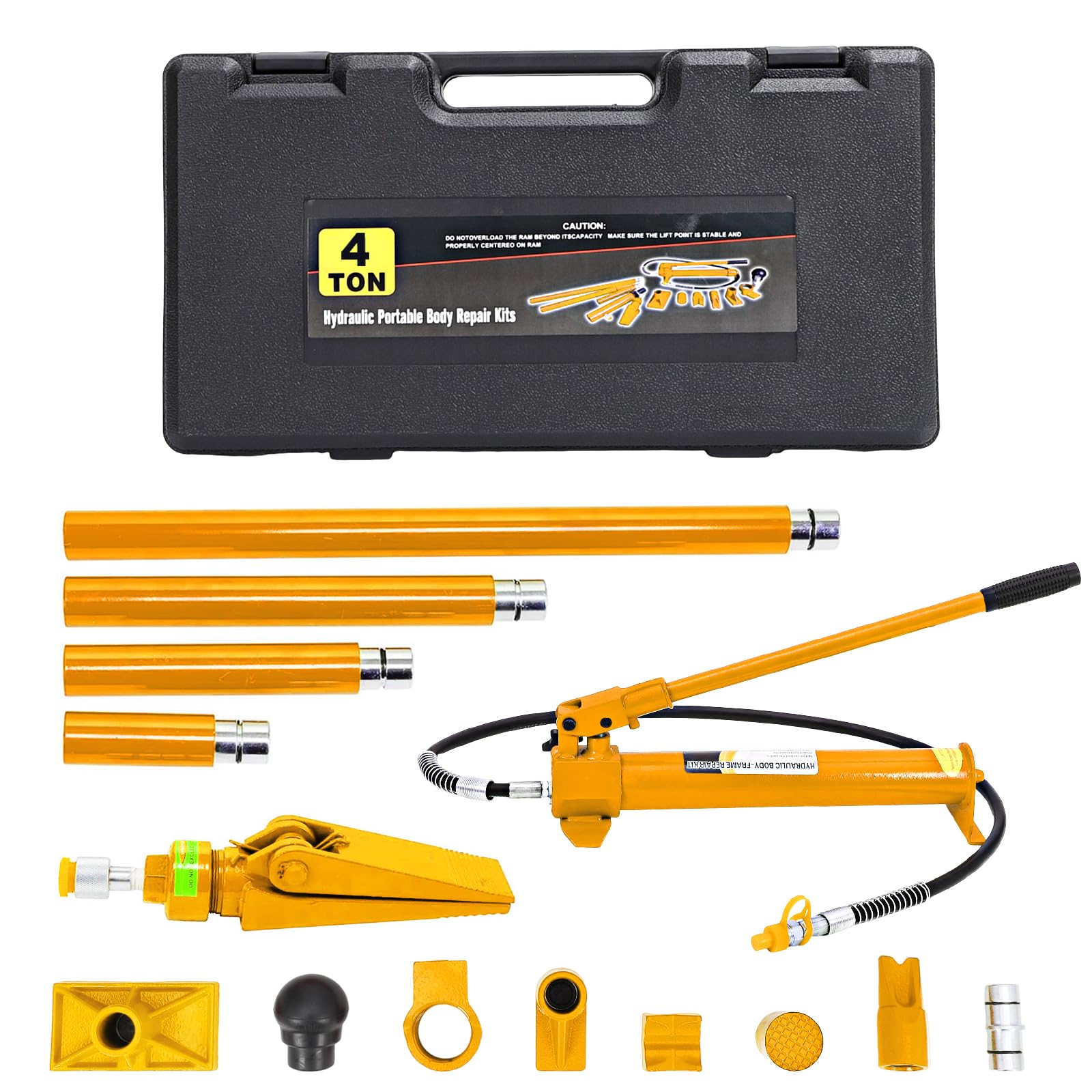 Kit Porta Power hydraulique 4T – Cric Bouteille Robuste avec Flexible 1,4m