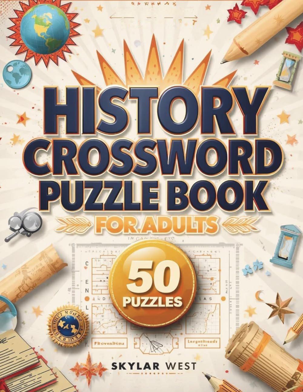 History Crossword Puzzle Book for Adults: 50 Challenging Crossword Puzzles to Explore World History, Strengthen Memory, Expand Knowledge & Enjoy Hours of Brain-Boosting Fun