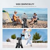NEEWER Basics TP05 74" Video Tripod Monopod, 3 Way Pan Tilt Head Holder Compatible with DSLR, Travel Recording Stand, Overhead Camera Mount, Crossbar, 17.6lb Load - 8