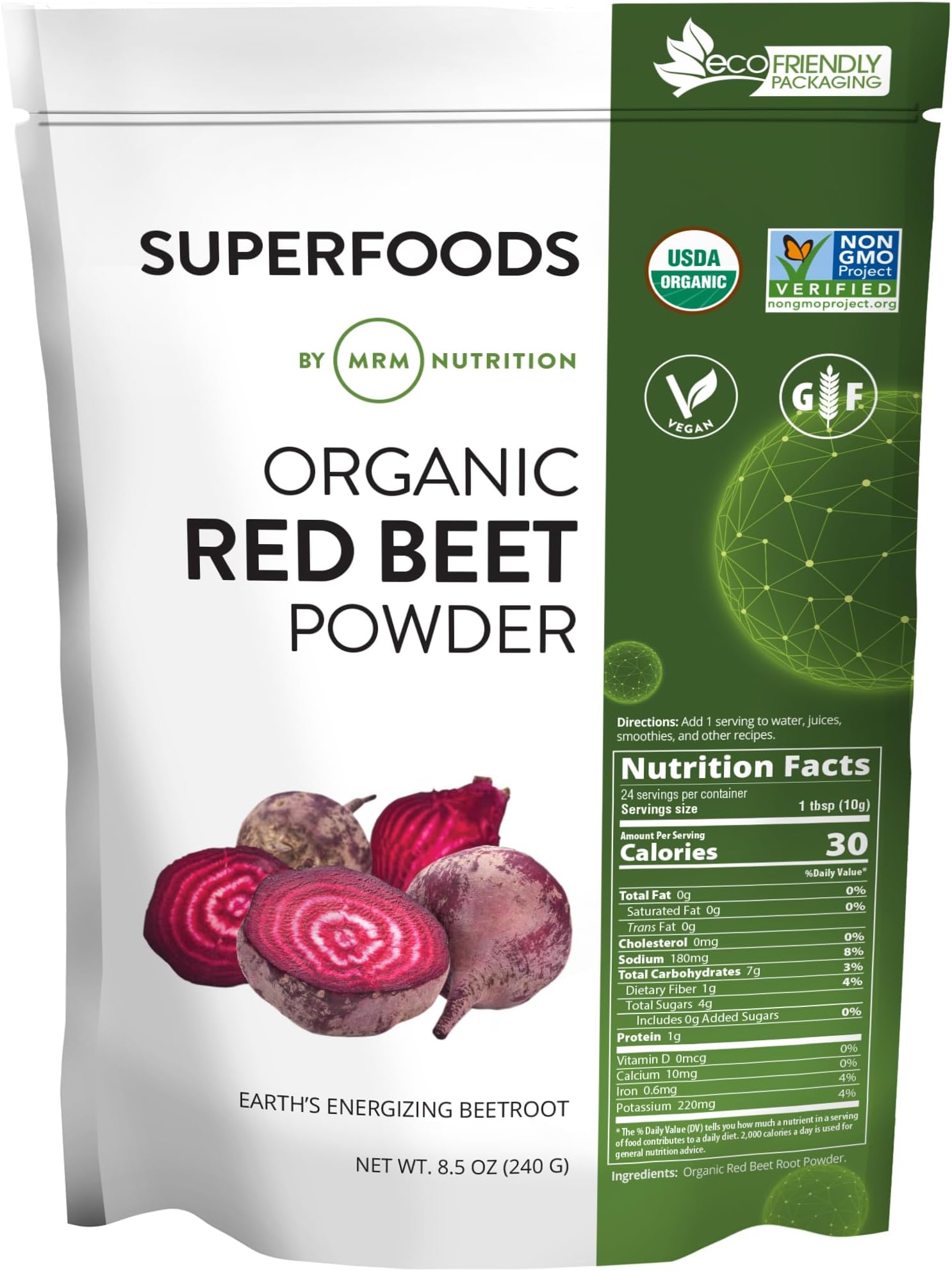 Organic Red Beet Powder, 8.5 oz (240 g) - MRM - Qty 1