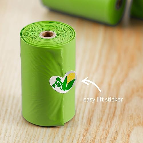 Miniatura 4 de Pkpoo Bolsas de excremento de perro 100% compostables, extra anchas, bolsas grandes a base de vegetales para perros, bolsas de basura biodegradables