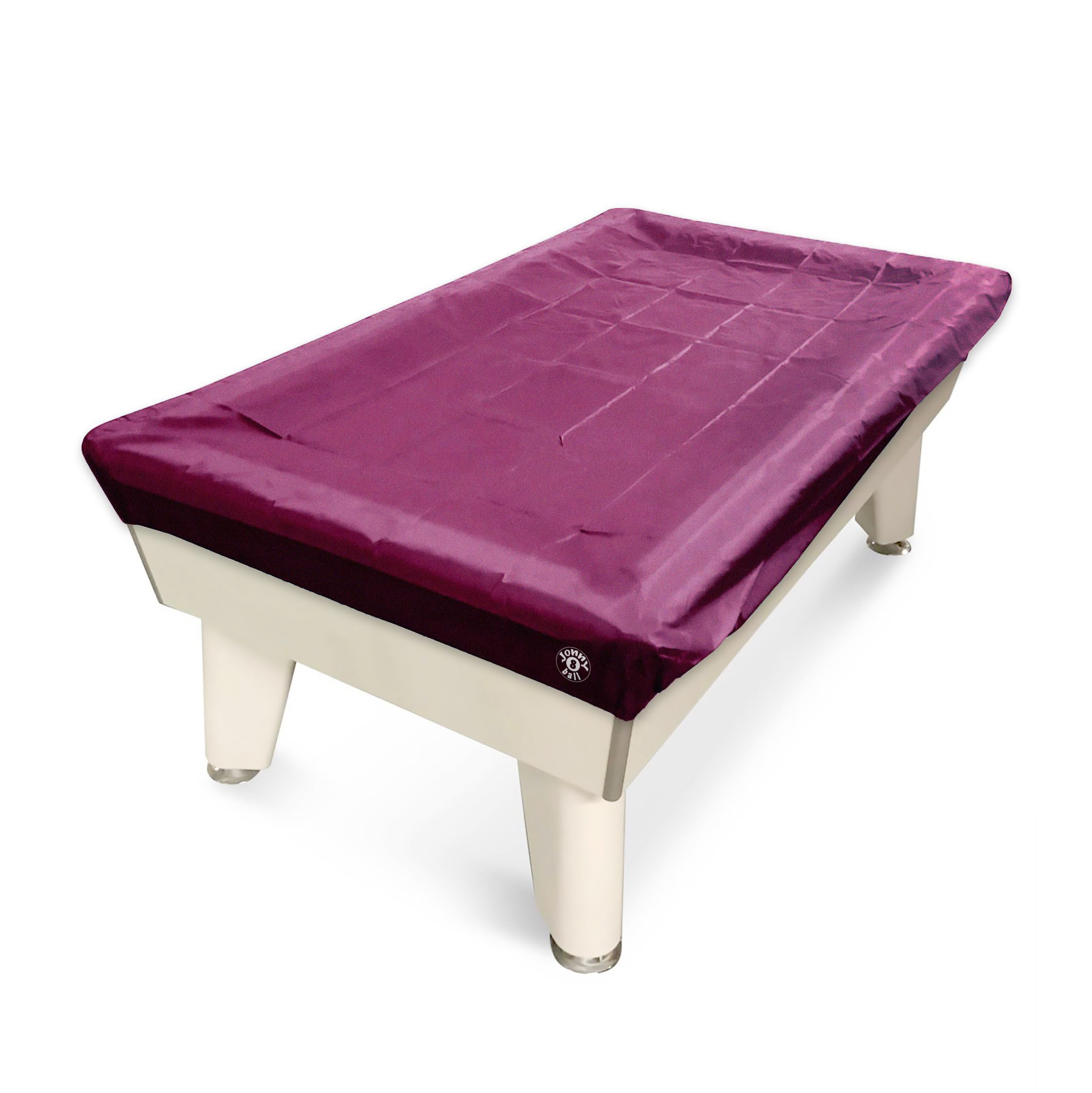 Jonny 8 Ball 7ft Fitted Nylon Snooker Pool Table Cover - For 7 Foot Tables (Burgundy)