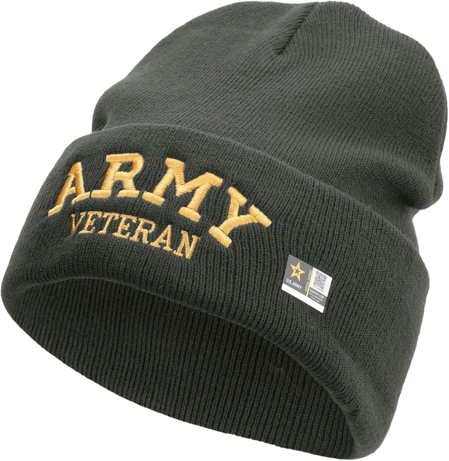 e4Hats.com Army Veteran Letters Embroidered 12 Inch Long Knitted Beanie