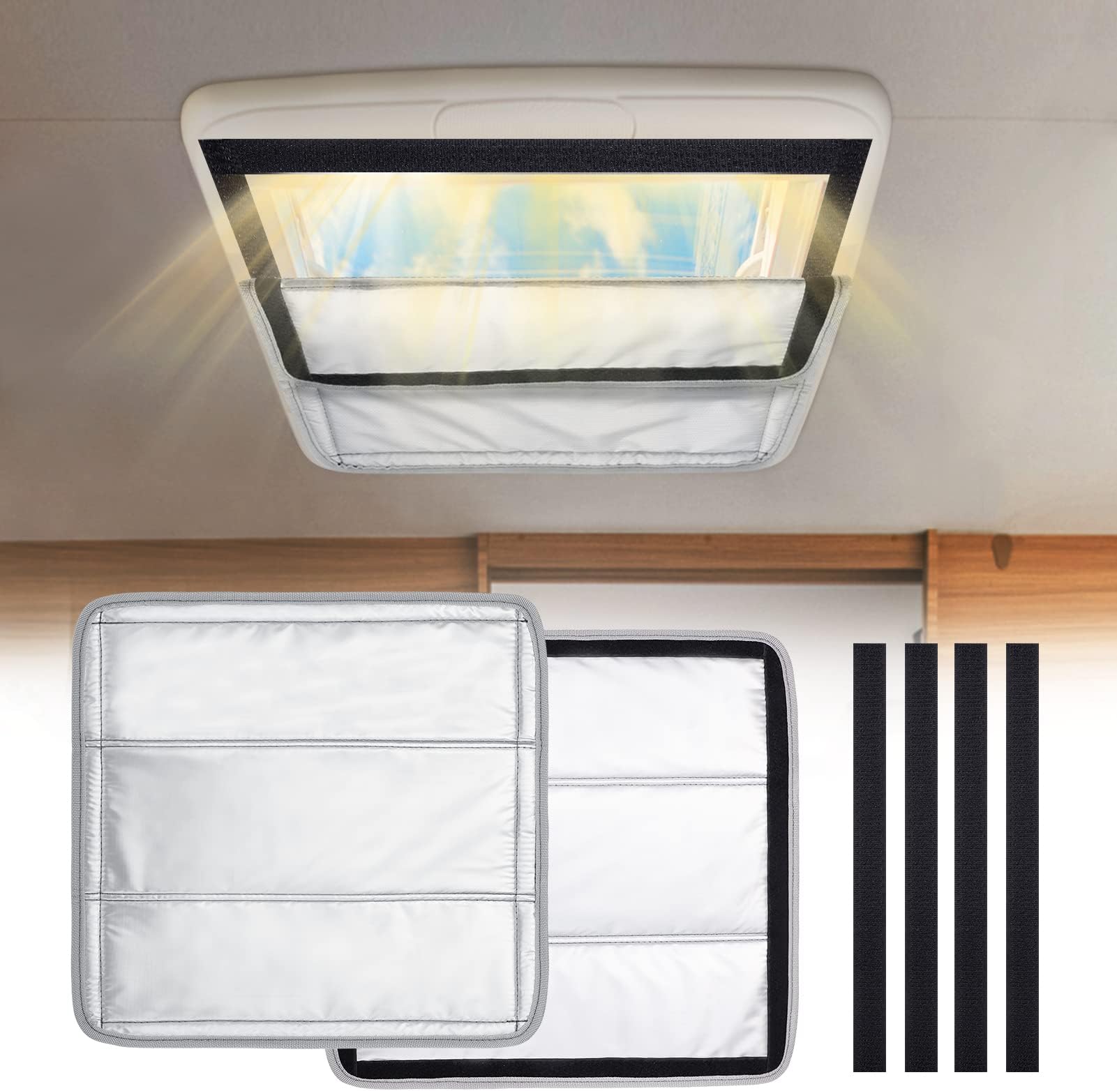 PAMASE RV Skylight Vent Covers 16 * 16in 2pcs Foldable