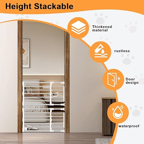 Miniatura 5 de Maerd Puertas cortas para perros para puertas, puerta de perro para pisar, puerta retráctil para cachorros para escaleras interiores con puerta,
