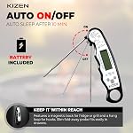 Kizen Instant Read Meat Thermometer - Best Waterproof Ultra Fast Thermometer with Backlight & Calibration. Kizen Digital Food Thermometer for Kitchen, Outdoor Cooking, BBQ, and Grill!