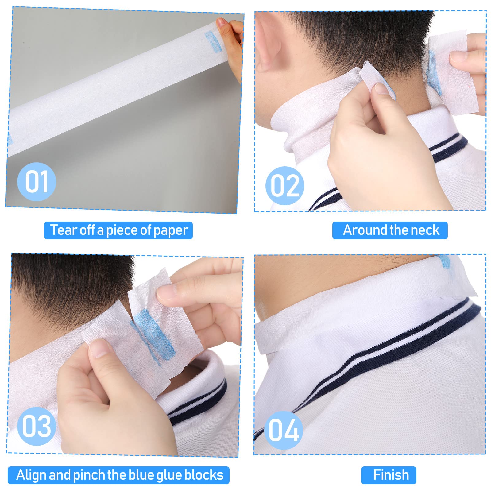 Disposable Barber Neck Strips, 4000 Stretchy Self-Adhesive Paper Bands