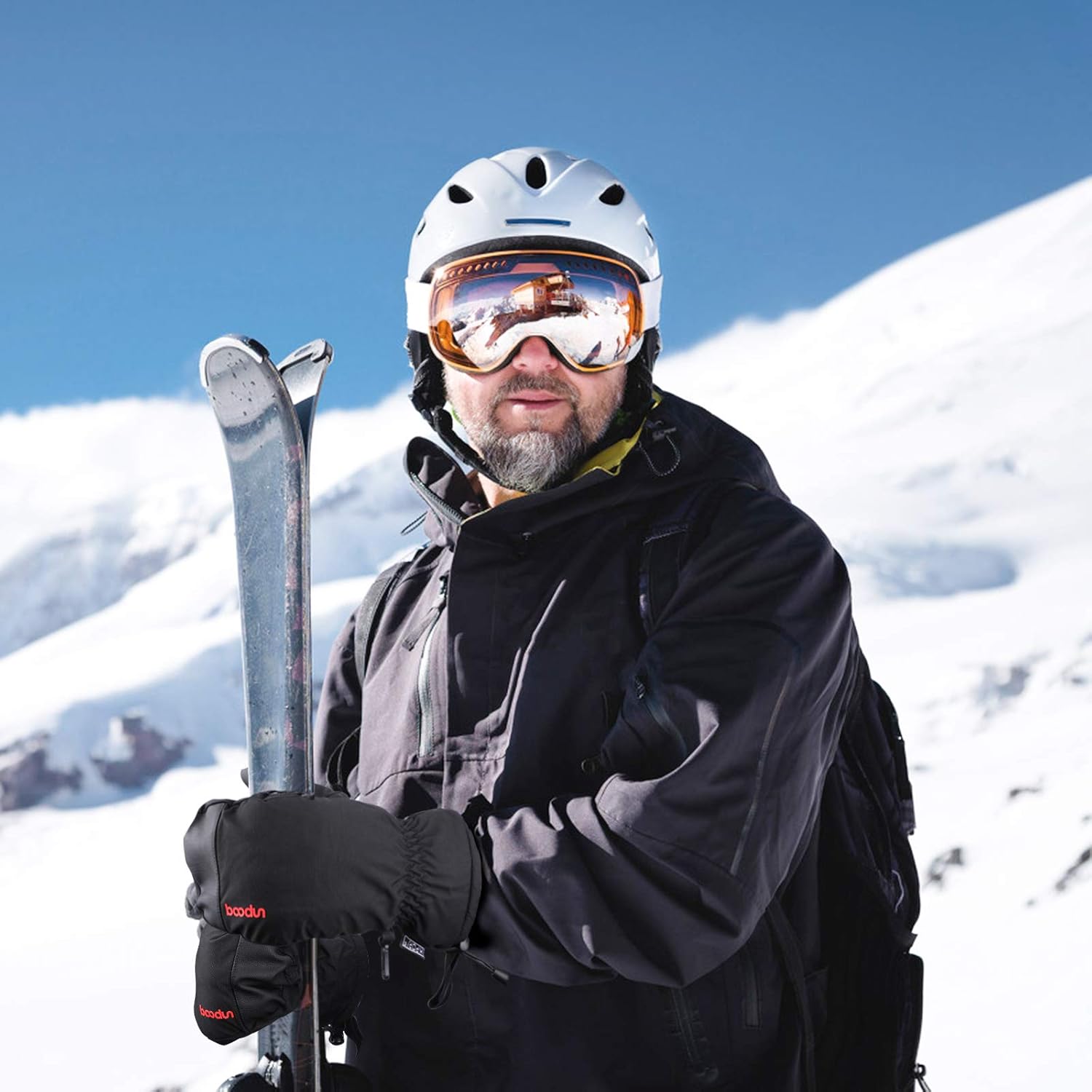 Ski Mittens, Winter Snowboard Mittens Gloves Waterproof Snow Gloves for Outdoor Activitives Men Women - Image 7