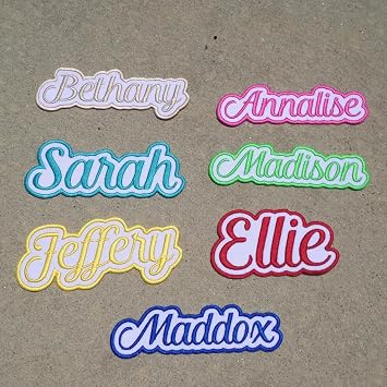 Evamall Custom Embroidered Patches, Text Logo Patches, Custom Patch Design Your Own, Personalized Name Patches, Customized Any Shape Iron On Sew On Hook and Loop Work Shirt Hat Patch