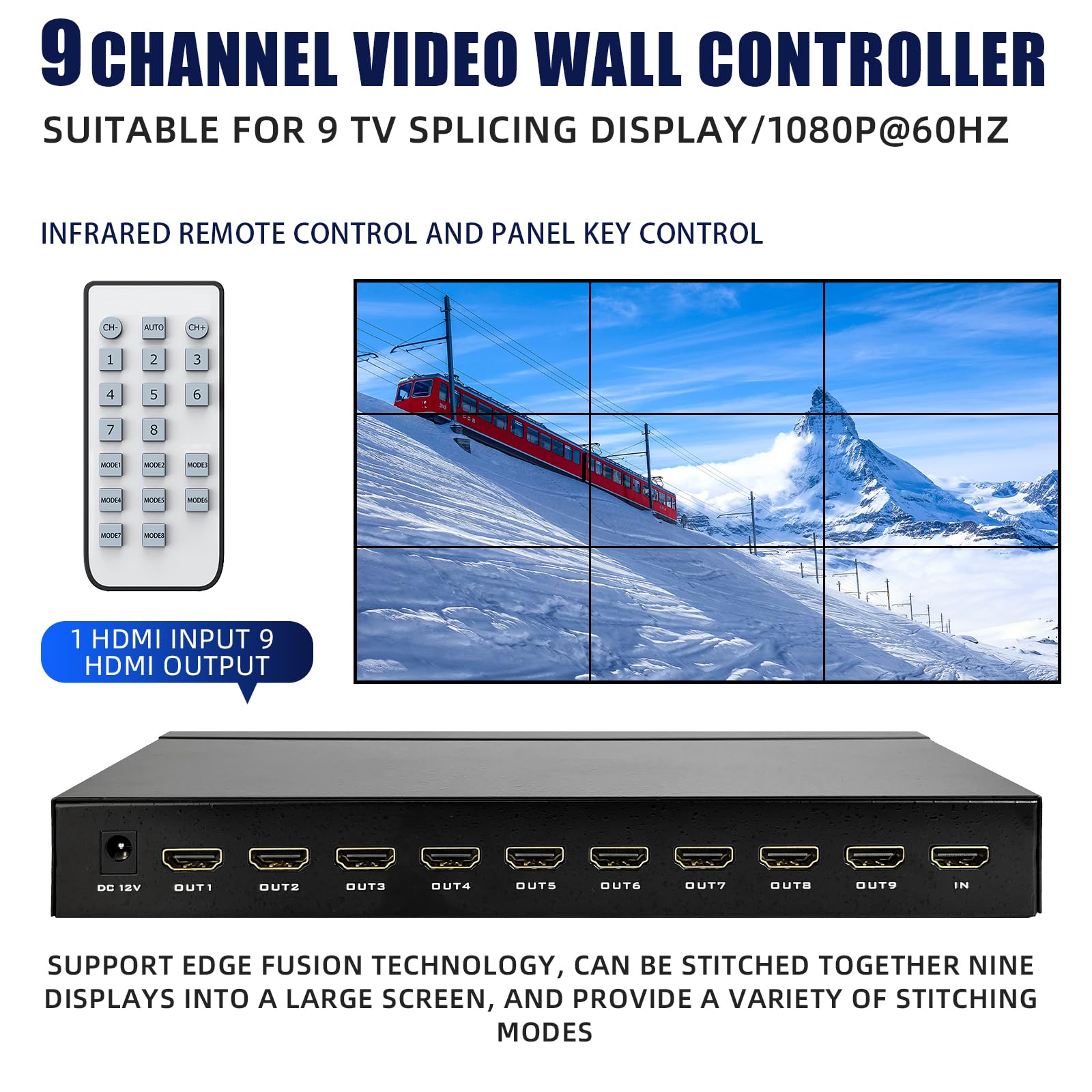 Amazon.co.jp: 4K ICUIXIAN ビデオウォールコントローラー 3x3 4K 9