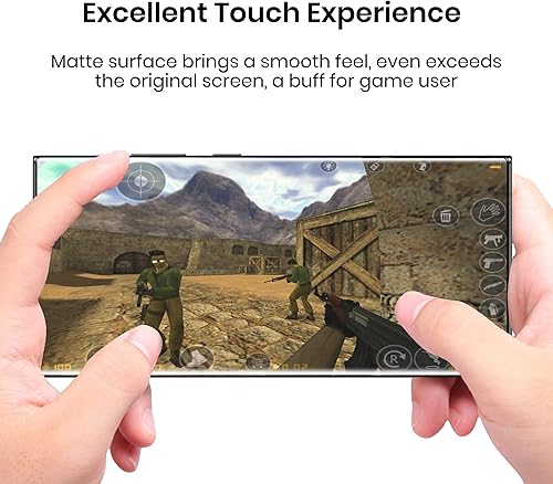Miniatura 6 de Omnifense Protector de pantalla para Galaxy S23 Ultra, película suave de privacidad mate (paquete de 2) y protector de lente de cámara de vidrio