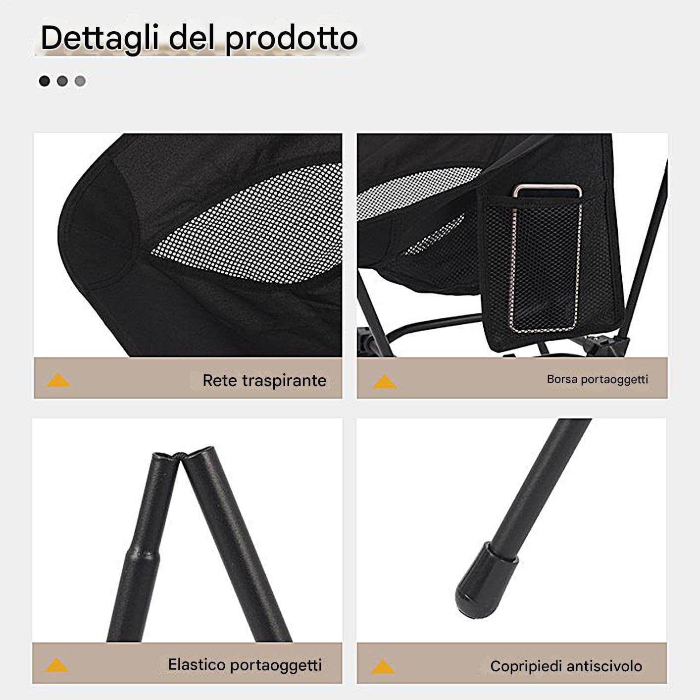 Chaises pliantes pour extérieur, chaise portable de jardin, chaise de camping avec poche latérale pour jardin, terrasse, plage, pique-nique