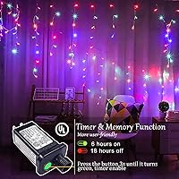 Vista 79 de Luces de Navidad azules al aire libre - 99 pies 1216 luces LED de carámbano para exteriores - Enchufe 8 modos luces centelleantes para decoraciones