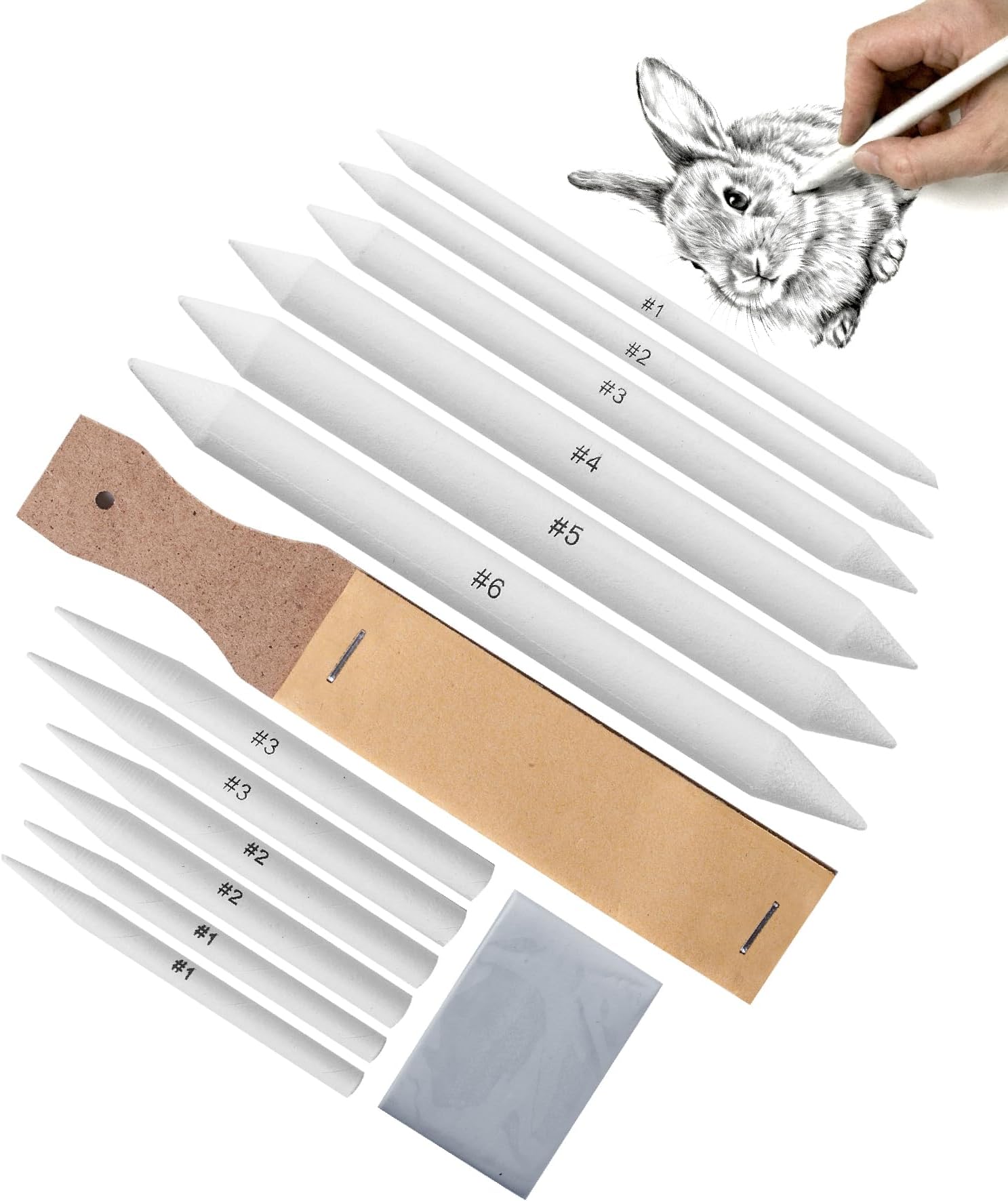 Mr. Pen- Blending Stump, 14 Pack with Art Eraser, Blending Stumps for Drawing, Shading Pencils for Sketching, Blending Pencil, Blending Sticks for Drawing, Blending Tool, Blending Tools for Drawing