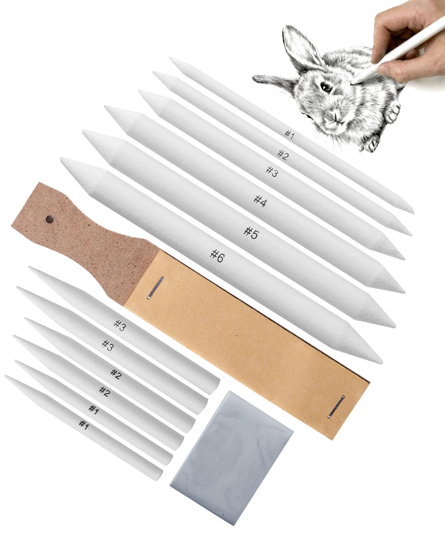 Mr. Pen - 14 Pack of Blending Stumps, Art Eraser, Blending Sticks for Drawing, Shading Pencils for Sketching