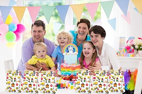 Miniatura 4 de Bolsas de dulces para fiestas de construcción con calcomanías, bolsas de regalo de construcción, suministros para fiestas de cumpleaños con temática