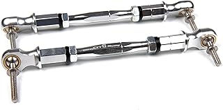 GTBRacing Metal Steering Linkage Turnbuckle Pull Rod Set for 1/5 RC Car HPI km rv Baja 5b ss 5sc Upgrade Part (Silver)