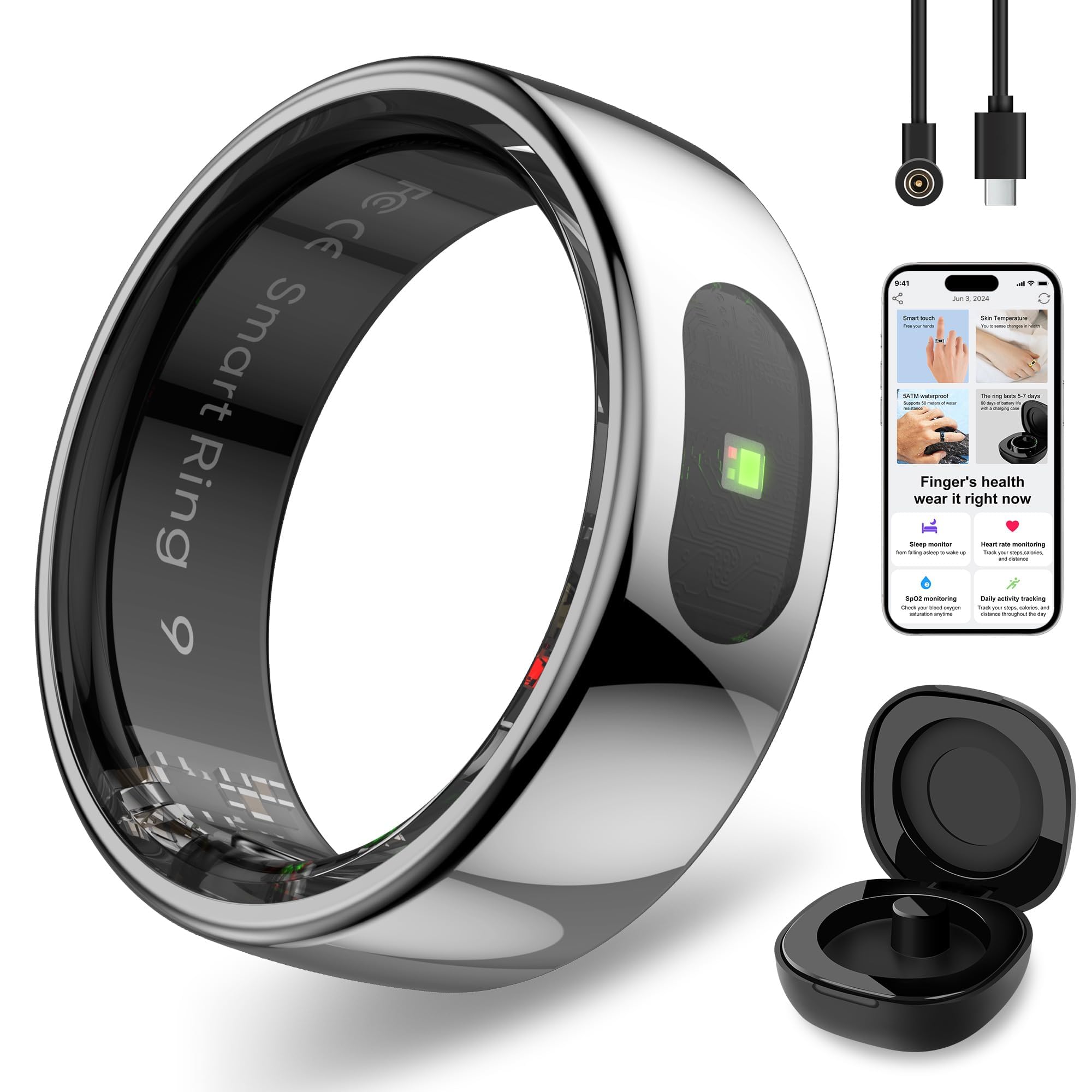Amazon.com: Smart Ring with Instant Notification Alerts & Gesture Control