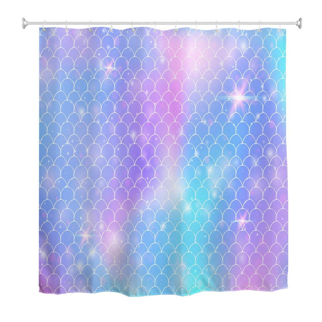Rideau de douche salle de bain galaxie paillettes pour baignoire familiale 180x180