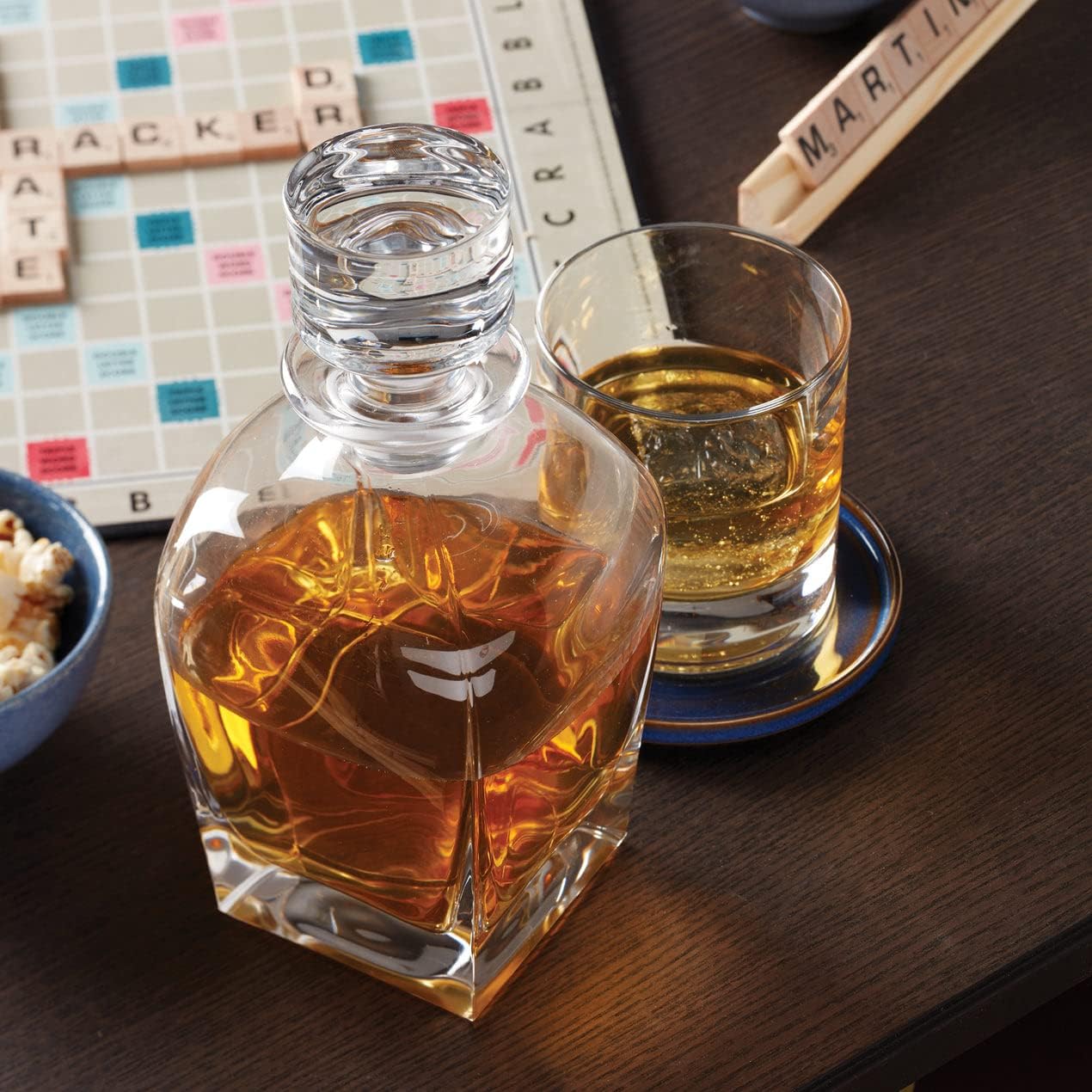 Lenox Tuscany Classics Personalized Crystal Whiskey Decanter Set with Glasses, Custom Engraved Crystal Decanter with 2 DOF Whiskey Glasses for Bourbon, Scotch, Liquor, Home Bar Accessories