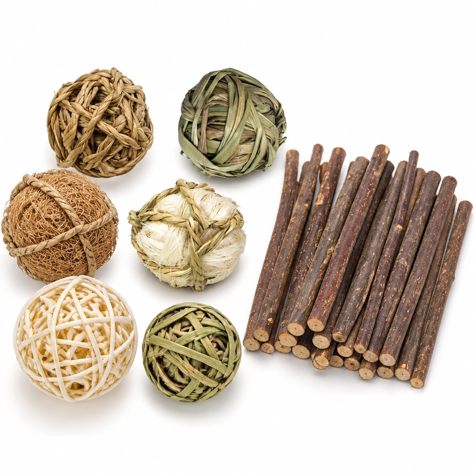 kiwkww 16PCS Rabbit Chews Balls Enrichment for Small Pets