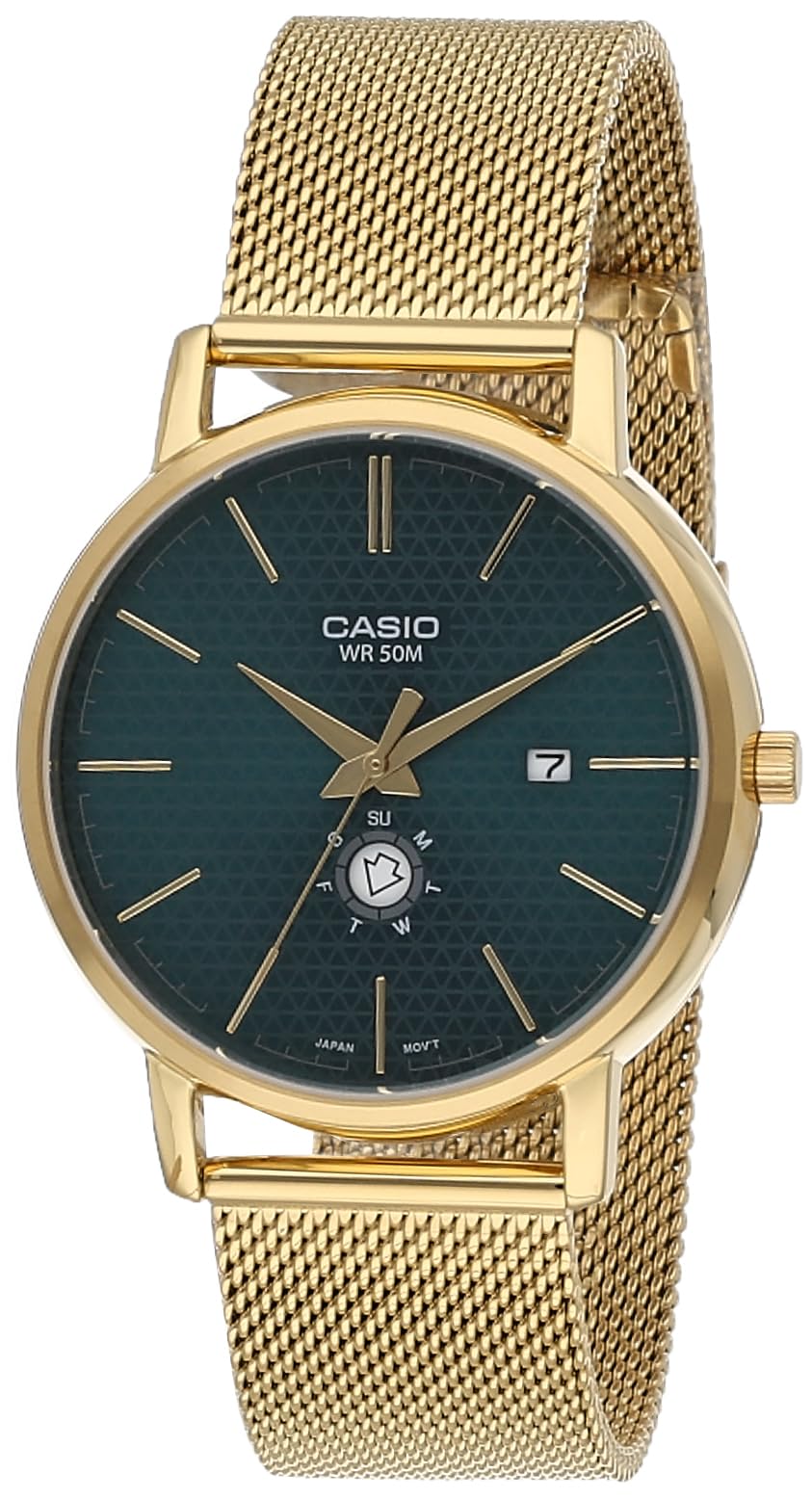 Casio Men Stainless Steel Analog Blue Dial Watch-Mtp-B125Mg-3Avdf, Band Color-Gold (B0B87W8TPG) Amazon Price History, Amazon Price Tracker