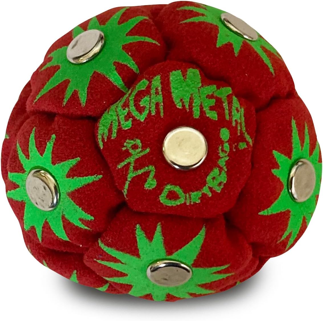 DIRTBAG Mega Metal Footbag, Handmade Footbags, Flying Clipper Original Design, Steel Pellet Blend, Bright Vivid Colors.