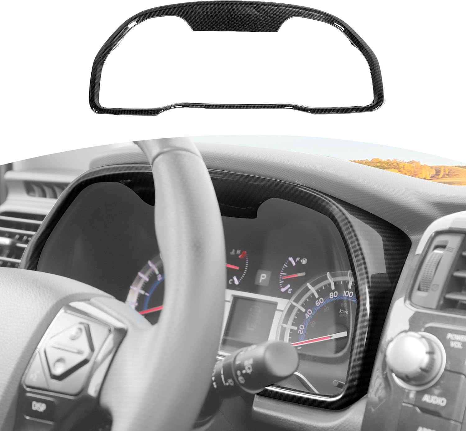 RT-TCZ for 4Runner Console Instrument Panel Dash Gauges Cluster Trim Cover for Toyota 4Runner 2010-2023 Carbon Fiber Interior Accessories