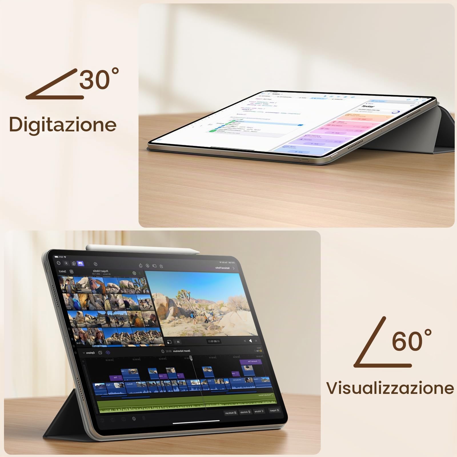 JETech Custodia Magnetica per iPad Pro 12,9 Pollici Modello 2022/2021/2020/2018, Supporta Pencil 2a Generazione di Ricarica, Attaccamento Magnetico, Cover con Auto Svegliati/Sonno (Nero)