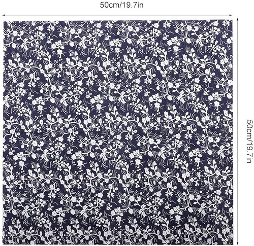 Vista 12 de AUNMAS 7pcs 19.7x19.7 in algodón acolchado tela DIY surtido costura precortada sábanas kit cuarto paquete para el hogar (negro) Negro,Azul