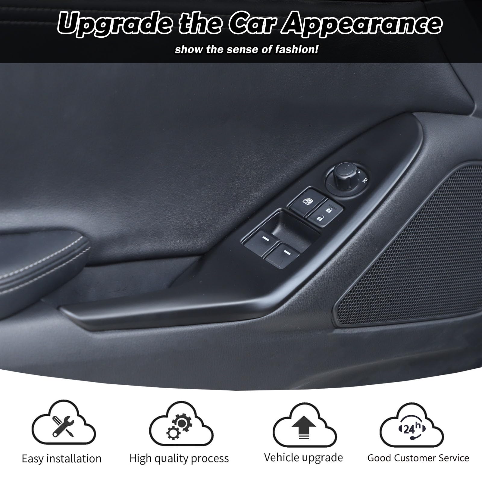 Compatible With Mazda MX-5 ND Miata 2016-2024 2025 Left Hand Driver Car Real Carbon Fiber 4pcs Front And Rear Doors Look Interior Door Armrest Window