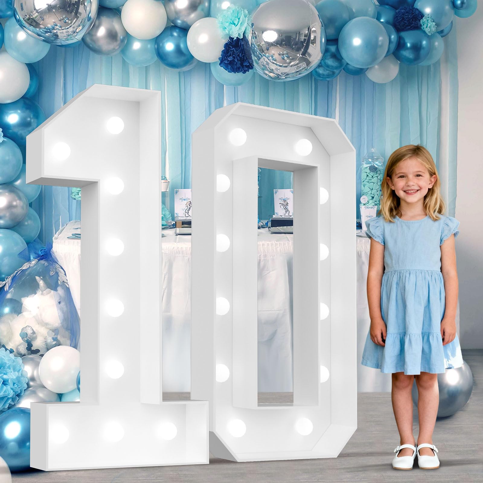 Numéro 10 lumineux géant de 1,2 m pour réussir un anniversaire