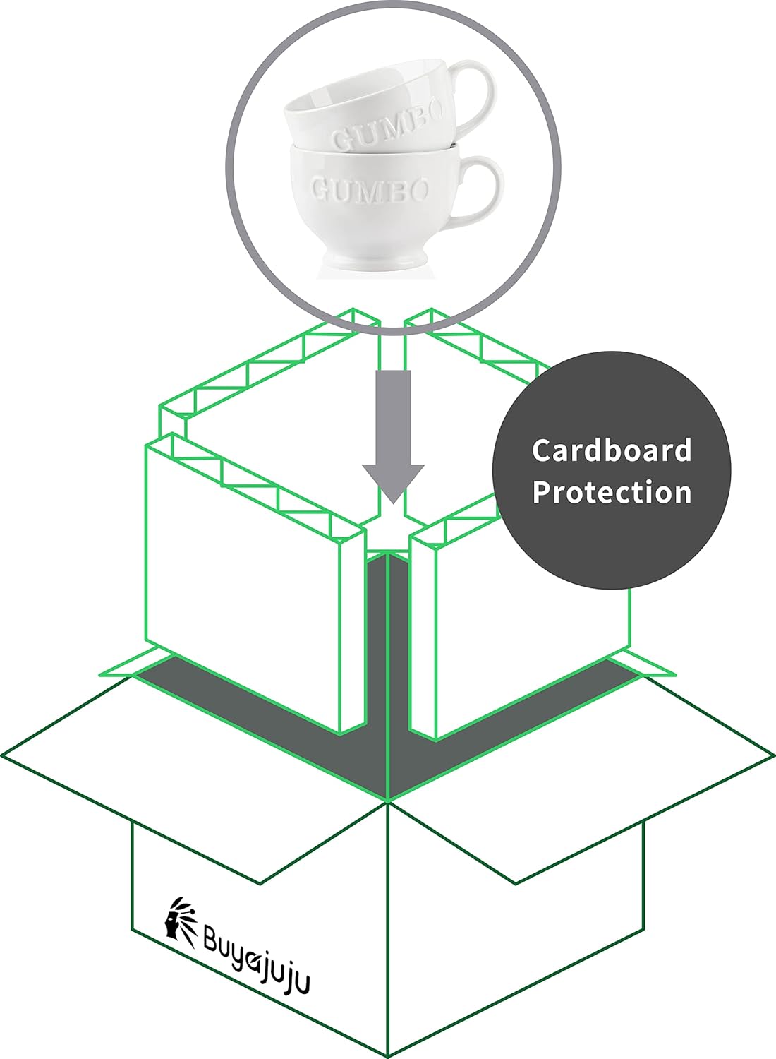 Buyajuju Jumbo Soup Mugs, Soup Bowls with Handle, 26 Ounce Ceramic Coffee and Cereal Mugs, Set of 2, White : Home & Kitchen