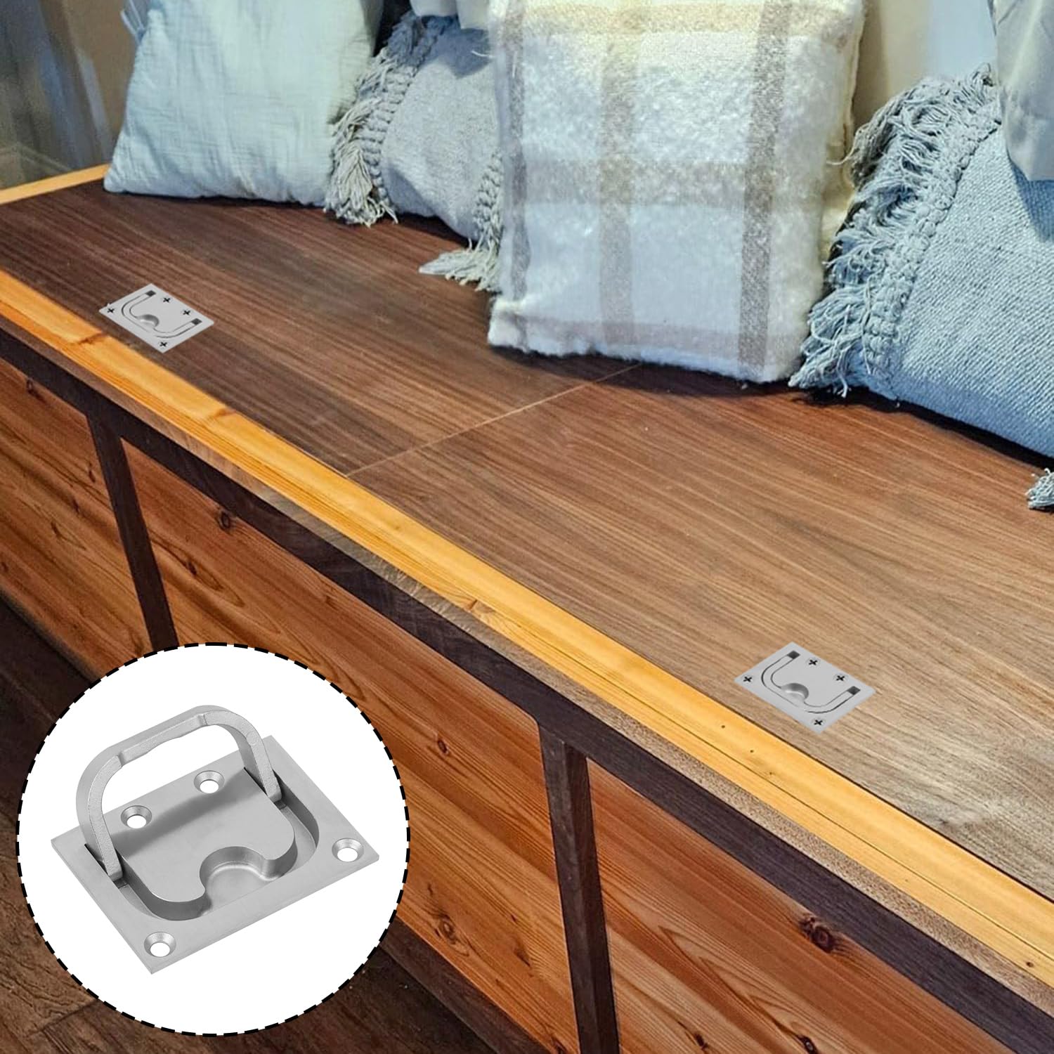 Stainless Steel Hatch Pull Handles - Flush Lift Design -6