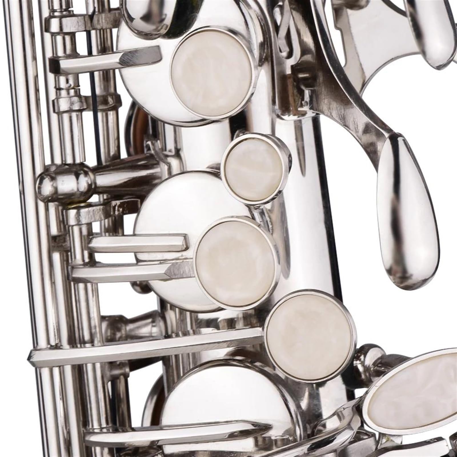 Saksofon Saksofon Saksofonowy Eb Alto E Płaski Mosiężny Rzeźbiony Wzór Na Powierzchni Plastikowy Ustnik Wykwintny Z Torbą (Color : Silver)