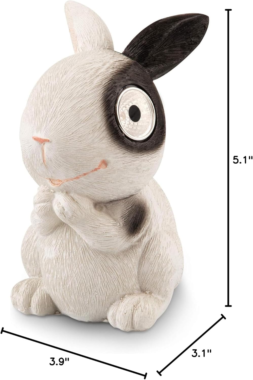 Solar Garden Bunny Decorations (Set of 2) | Rabbit Outdoor Yard Decor - Lawn Ornaments | Solar Decorative Lights for Patio, Balcony, Deck | Weather Resistant - LED | Housewarming Gift (Grey & White)