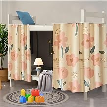 2Pcs Thickened Bunk Bed Curtains for Bottom,Blackout Canopy | for Students Dorm Privacy Room for Girls,Pink Flower