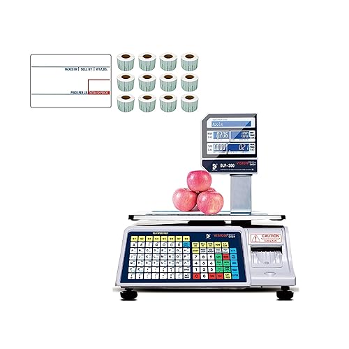 VisionTechShop DLP-300 Pantalla de poste para impresión de etiquetas, capacidad de 3060 libras, 0.010.02 libras, NTEP Legal para el comercio con una